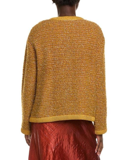 St. John Orange Textured Wool-Blend Jacket