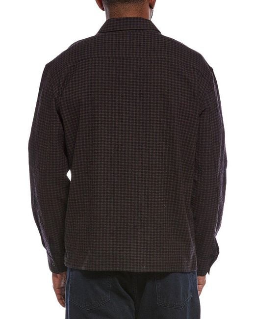 FRAME Black Checkered Wool-Blend Shirt for men