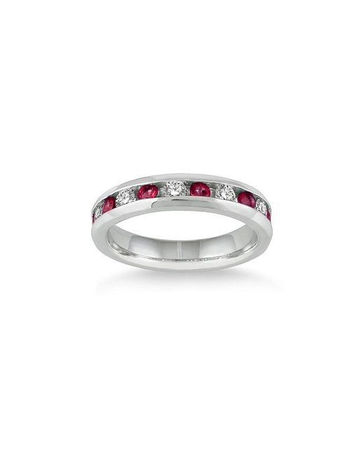Gem Spark White 14k 1.18 Ct. Tw. Diamond & Ruby Ring