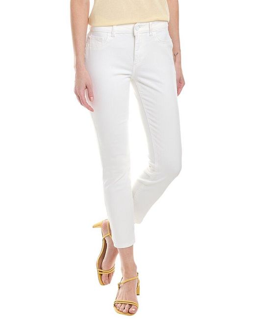 DL1961 White Florence Cropped Mid-rise Porcelain Instasculpt Skinny Jean