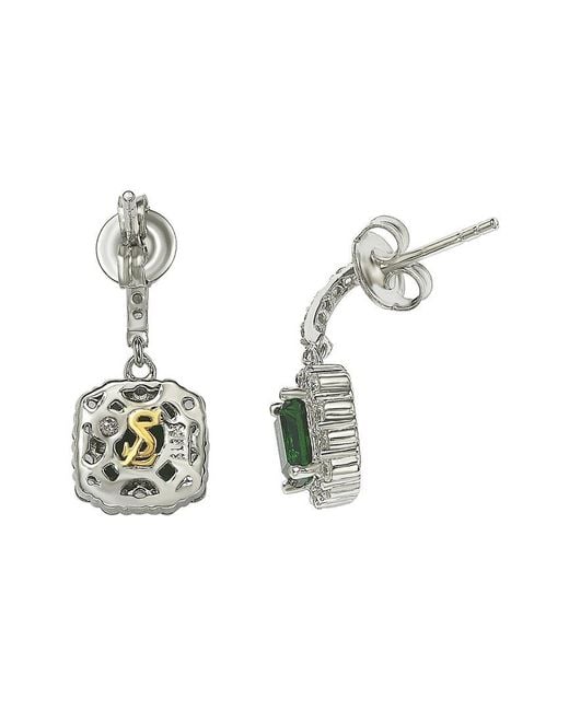 Suzy Levian CZ Jewelry Green Suzy Levian Silver Cz Drop Earrings