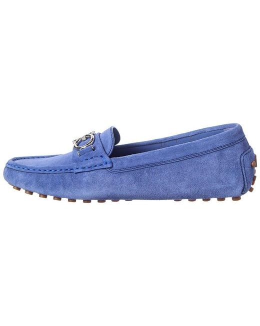 Ferragamo Blue Suede Loafer