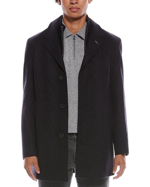 Cole Haan Black Wool-Blend Coat for men