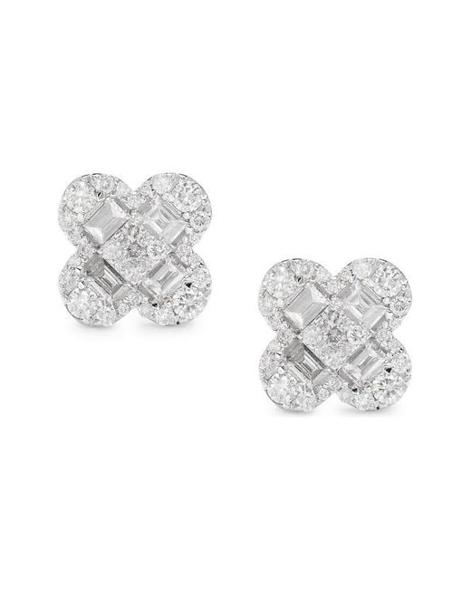 Diana M Metallic 14k 1.30 Ct. Tw. Diamond Earrings
