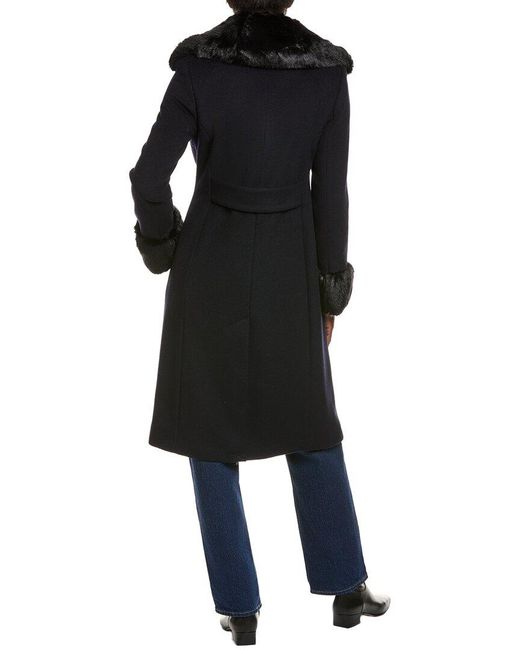 Via Spiga Black Wool-Blend Coat