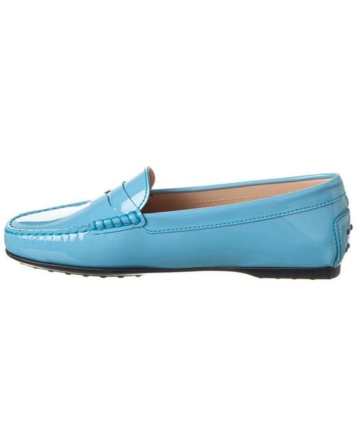 Tod's Blue Penny Loafers Leather Slip-Ons