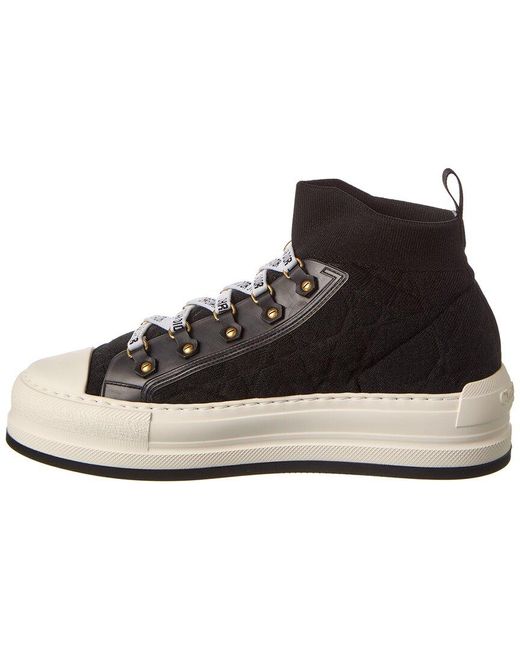 Dior Walk'n' Knit & Leather Sneaker in Black | Lyst