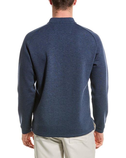 J.McLaughlin Blue Solid Peak Polo Shirt for men