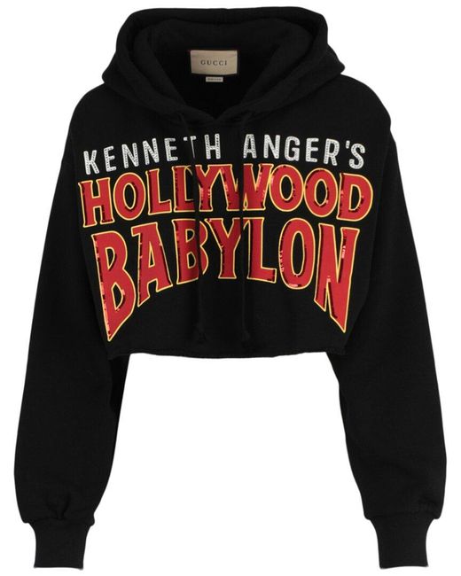 Gucci Black Hollywood Babylon Cropped Sweatshirt