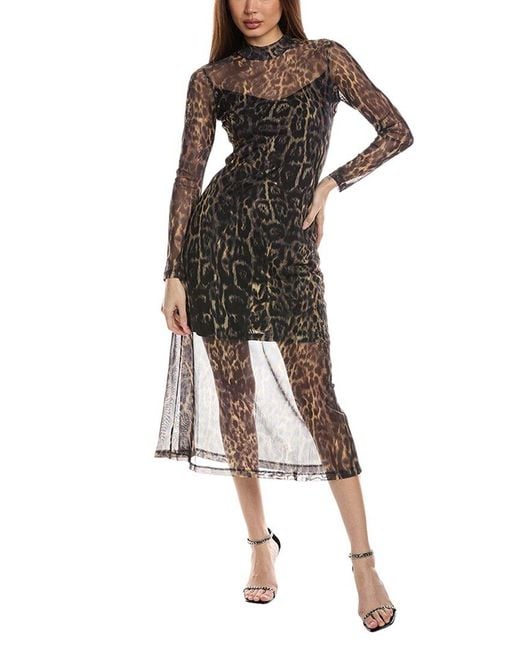 AllSaints Brown Hanna Mesh Dress