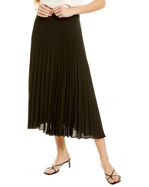 Max Studio Pleated Midi Skirt in Black | Lyst UK