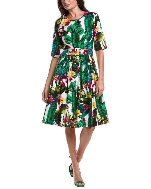 Samantha Sung Green Florance A-Line Dress