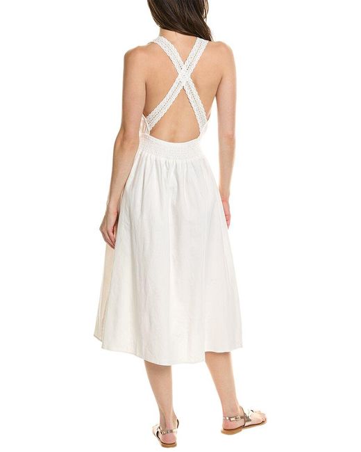 ANNA KAY White Tamara Linen-blend Dress