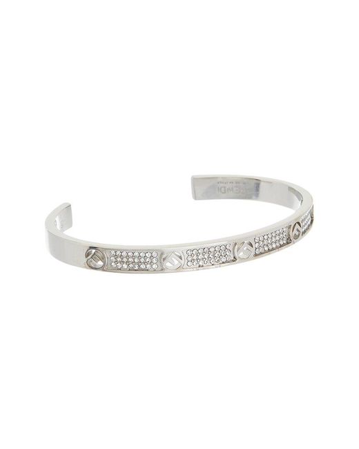 Fendi White F Is Crystal Embellished Bracelet