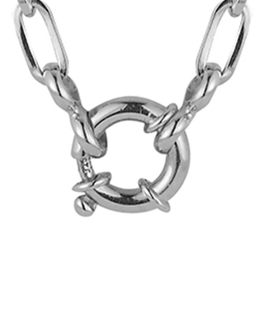 Glaze Jewelry Metallic Rhodium Plated Link Necklace