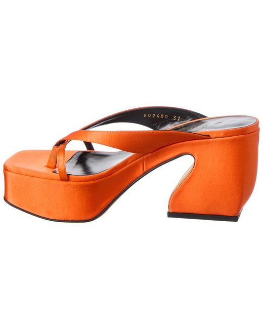 Sergio Rossi Orange 45 Satin Platform Sandal