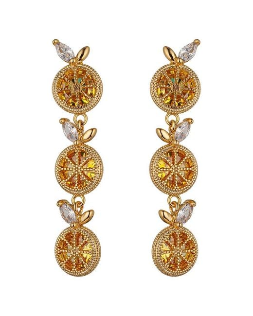 Eye Candy LA Metallic The Luxe Collection Cz Limoncello Drop Earrings