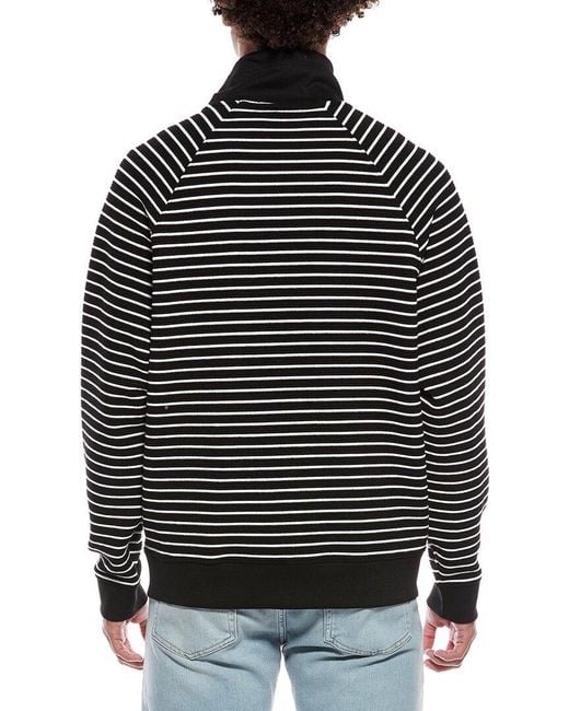 Karl Lagerfeld Black Stripe Waffle Fleece Jacket for men