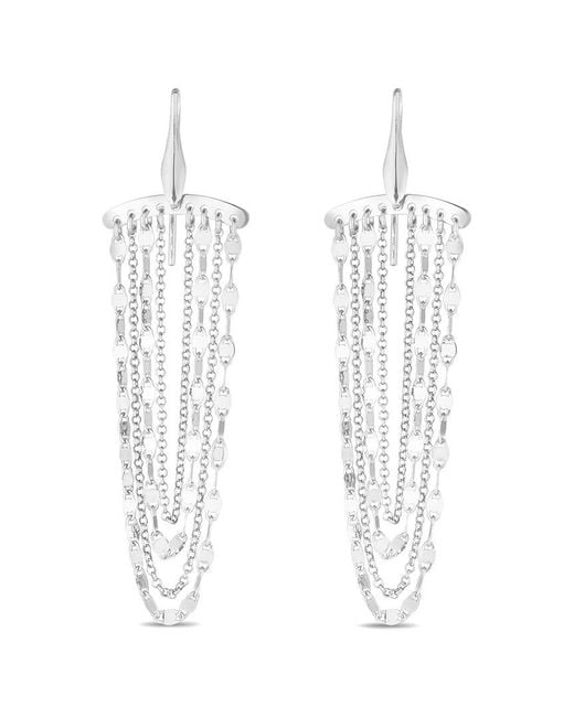 Italian Silver White Piazza Di Spagna Chandelier Earrings