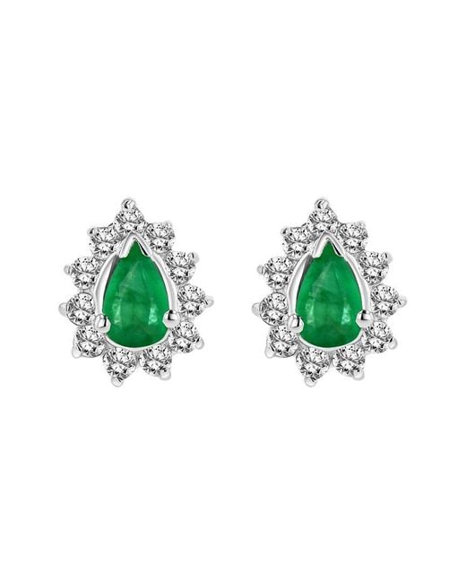 LEVARON Green 14K 0.70 Ct. Tw. Diamond & Emerald Earrings