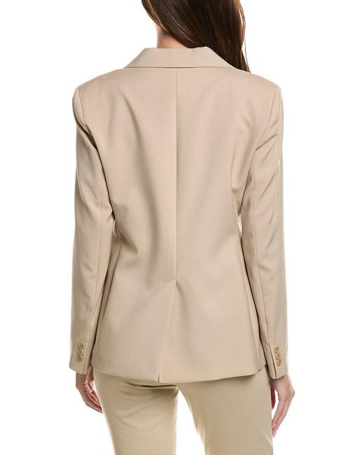Max Mara Natural Lamine Wool Jacket