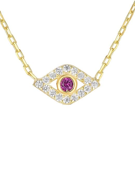 Sphera Milano Metallic 18k Over Silver Cz Necklace
