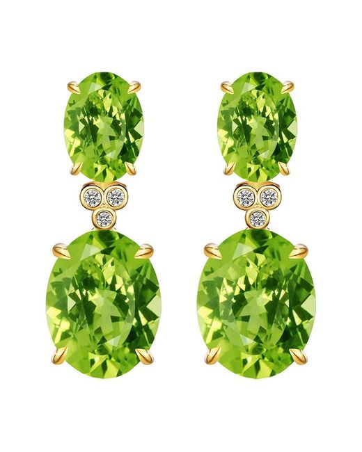 Kai Fine Jewelry Green 14K 6.03 Ct. Tw. Diamond & Peridot Drop Earrings