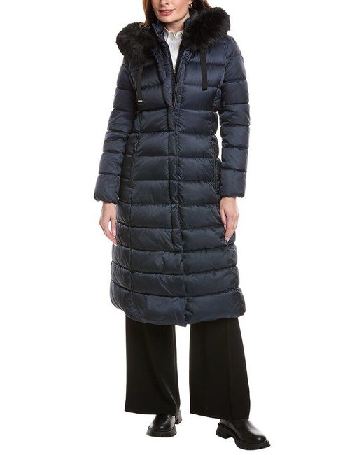 Tahari Black Nellie Maxi Puffer Coat
