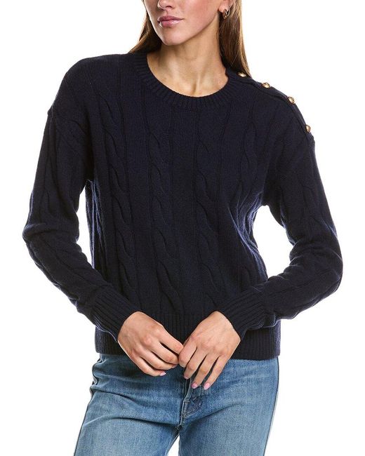 Rowing Blazers Black Cable Knit Wool & Cashmere-Blend Sweater