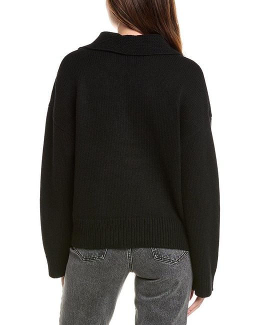 Rag & Bone Black Danica Wool & Cashmere-Blend Polo Sweater