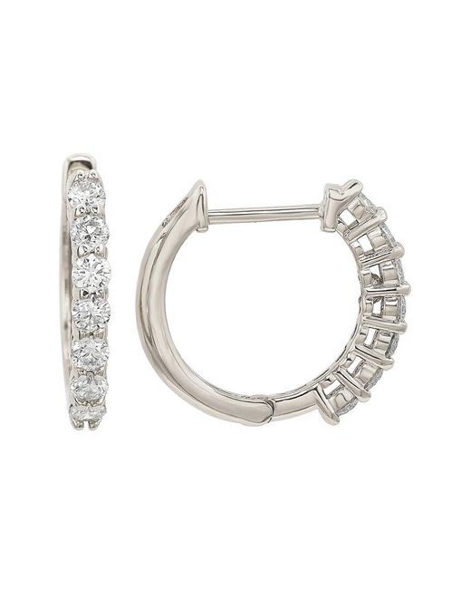 Suzy Levian White 14k 0.50 Ct. Tw. Diamond Huggie Earrings