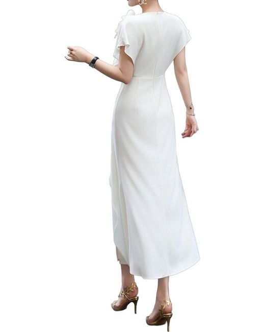 BURRYCO White Short Sleeve Midi Dress