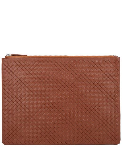 Dragon Diffusion Brown A4 Leather Pochette