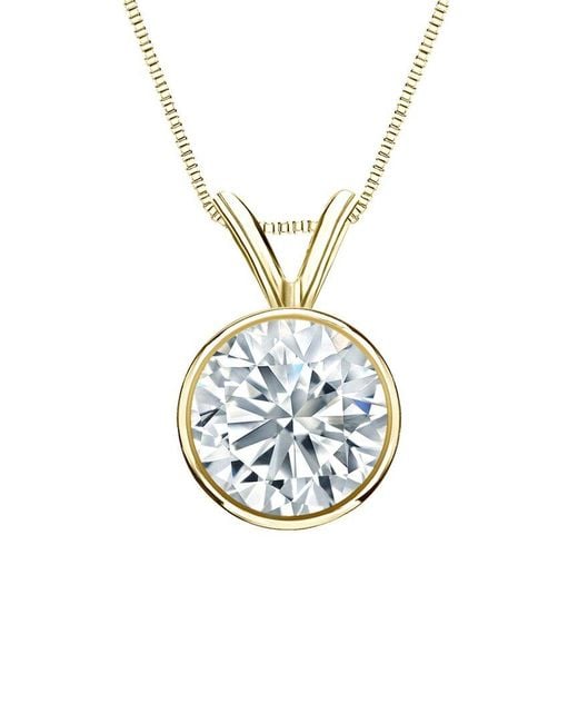 Sabrina Designs Lab Grown Diamonds Metallic 14K 3.00 Ct. Tw. Lab-Grown Diamond Solitaire Necklace