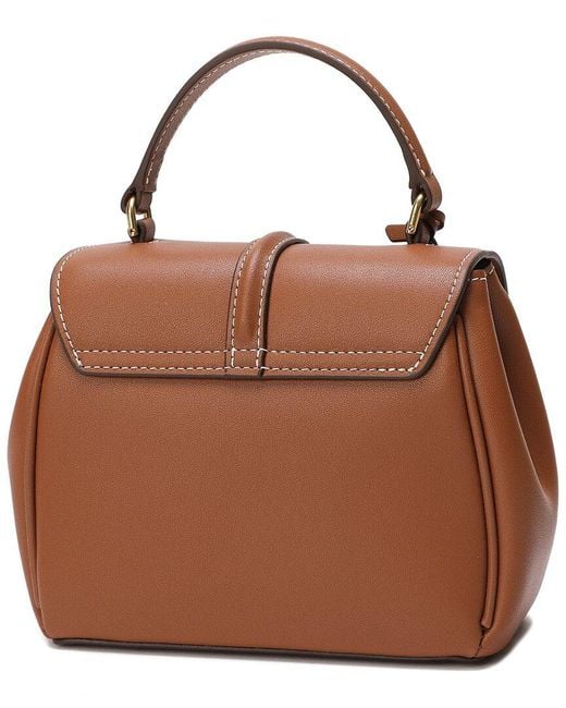 Tiffany & Fred Paris Brown Smooth Leather Top Handle Crossbody