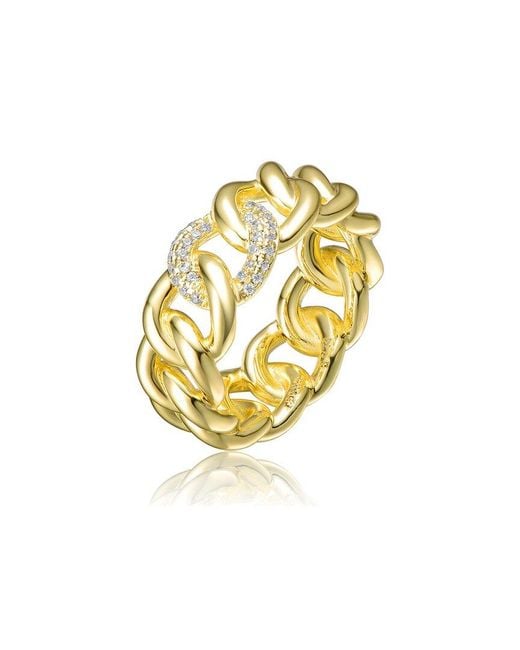Rachel Glauber Metallic 14k Plated Cz Ring