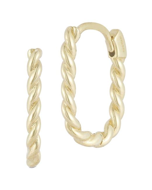Ember Fine Jewelry Metallic 14k Oval Twist Huggie Earrings
