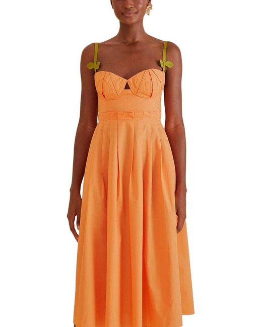 Farm Rio Orange Midi Dress