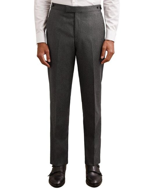 Reiss Gray Jackal Wool Formal Trouser for men