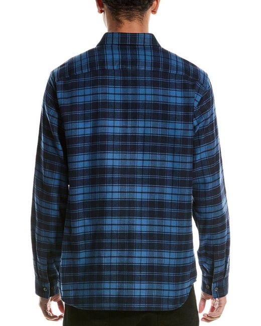 Theory Blue Irving Flannel Shirt for men