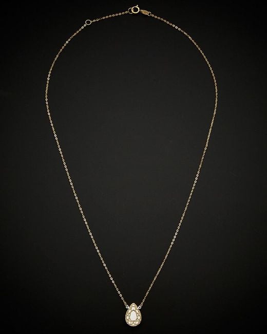 Italian Gold Black 14k Two-tone Filigree Mirrored Teardrop Adjustable Necklace
