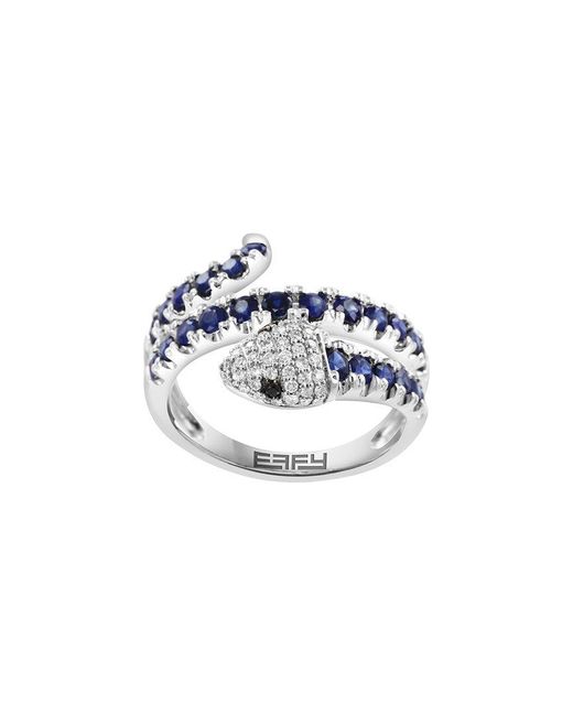 Effy Fine Jewelry White 14K 1.36 Ct. Tw. Diamond & Sapphire Ring