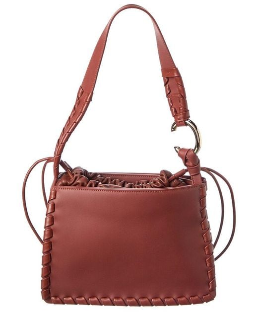 Chloé Red Mate Gusset Leather Shoulder Bag