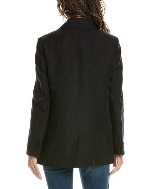 AllSaints Black Petra Linen-Blend Blazer