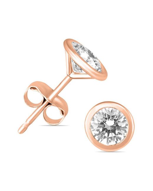 Diamond Select Cuts Metallic 14k Rose Gold 0.37 Ct. Tw. Diamond Earrings