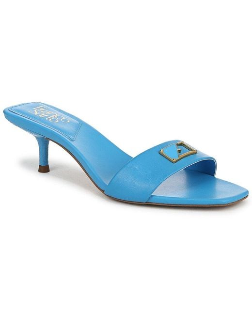 Franco Sarto Blue Roey Open Square Toe Slide Dress Sandals