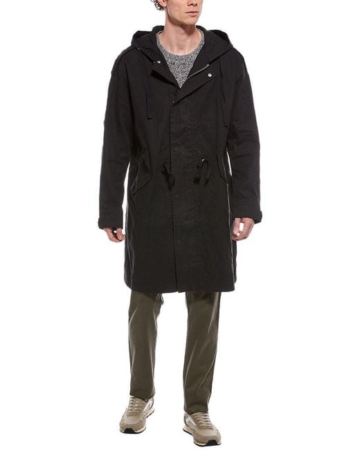 AllSaints Black Birdman Parka for men