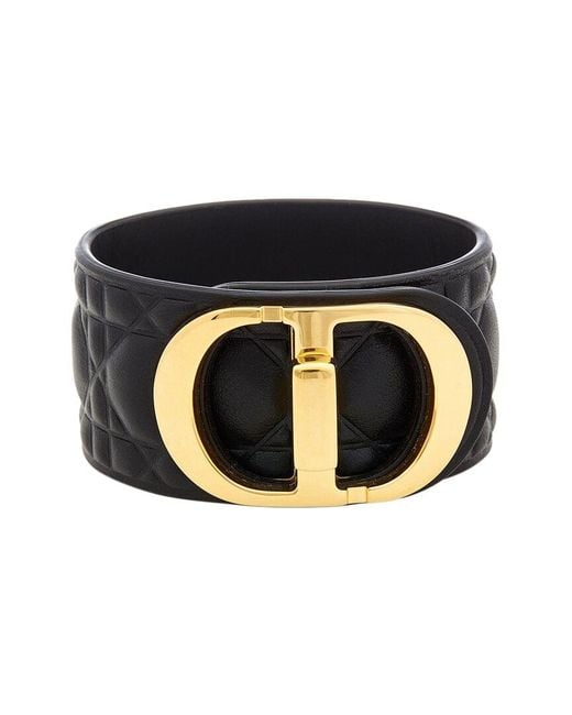 Dior Black Logo Leather Bracelet