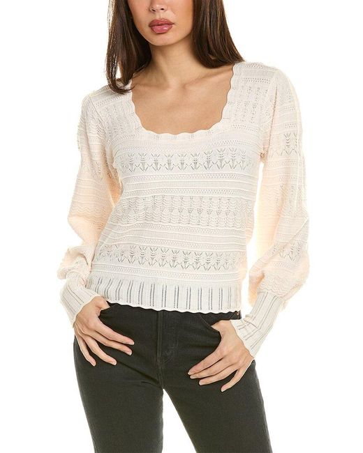 Saltwater Luxe White Pointelle Sweater