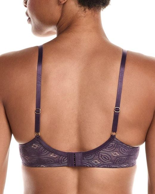 Hanro Blue Ruby Geometric Lace Soft Cup Bra